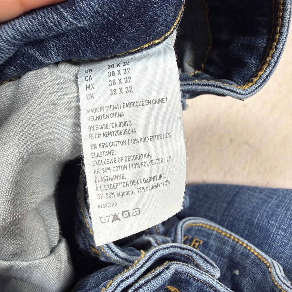 American Eagle Ne(x)t Level Flex Straight Leg Jeans Blue 38x32 Mens - Picture 4 of 8